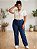Calça Reta Jeans Com Stretch Puído nos Bolsos Feminina Plus size Do 44 ao 70 3447 - Imagem 3