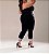 Calça Jogger  Preta Stretch  Barra Dobrada Escura Feminina Plus Size 44 ao 70 3434 - Imagem 2
