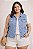 Colete Jeans Stretch Feminino Clear Com Puídos do XG ao G5 3452 - Imagem 1