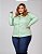 Camisa Tricoline Feminina Stretch Verde Plus Size Xp Ao G5 3150 - Imagem 1