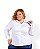 Camisa Tricoline Feminina Stretch Branca Plus Size Xp Ao G5 3150 - Imagem 1