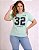 Camiseta Estampada Feminina Los Angeles 32 Verde Plus size Do XP ao G5 - Imagem 1
