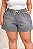 Short Jeans Stretch Cinza Feminino Elastico com Cordão na cintura do 44 ao 70 3465 - Imagem 4