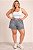 Short Jeans Stretch Cinza Feminino Elastico com Cordão na cintura do 44 ao 70 3465 - Imagem 2