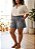 Short Jeans Stretch Cinza Feminino Elastico na cintura do 44 ao 70 3464 - Imagem 4