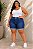 Bermuda Feminina Jeans Stretch Barrinha Dobrada Azul Escuro 3475 44 ao 70 - Imagem 2