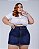 Short Saia Jeans Stretch Basico Plus Size do 44 ao 70 3341 - Imagem 1