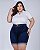 Bermuda Feminina Jeans Stretch Lavagem Escura 3441 - Imagem 1