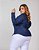 Camisa Jeans Escura Stretch M/L Sem Bolso Feminino Plus Size 3167 - Imagem 2