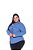 Camisa Jeans Stretch Manga Longa Feminina Plus Size  3180 - Imagem 3