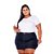 Mini Saia Jeans Com Stretch Bordado Plus Size 44 ao 60 3227 - Imagem 3