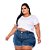 Short Jeans Stretch Lavagem Sky  Feminino Plus Size 44 ao 60 3223 - Imagem 1