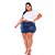 Mini Saia Jeans Com Stretch Bordada Plus Size 44 ao 60 3228 - Imagem 1