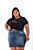 Mini Saia Jeans Stretch Rasgadinha Plus Size 3135 - Imagem 1