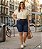 Bermuda Jeans Feminina Com Barrinha Dobrada Plus Size 3462 - Imagem 1