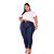 Calça Jeans Feminina Stone Used Barra Desfiada Escura Plus Size 44 ao 60 3230 - Imagem 1