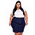 Saia Secretaria Jeans Stretch  Feminina  Plus Size Pequenos Defeitos 44 ao 70 - Imagem 3