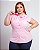 Camisa Regata Tricoline Stretch Feminina Rosa Plus Size XP ao G5 3222 - Imagem 1