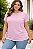 Camiseta Básica Feminina Rosa Bebê Plus size do XP ao G5 - Imagem 2