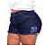 Short Jeans Escuro Destroyer Barra Desfiada Plus Size 62 Ao 70 - Imagem 3