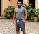 Bermuda Jeans Stretch Cinza Masculina c Elástico e Cordão ajustável na cintura do 44 ao 64 - Imagem 3