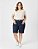 Bermuda Jeans Stretch com Puídos nos Bolsos Feminina Plus Size 44 ao 70 3449 - Imagem 2