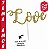 Topo em MDF com Glitter Dourado Tema Love - Imagem 1