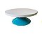 Bailarina em MDF branco com Pedestal Azul - Imagem 1