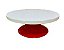 Bailarina em MDF branco com Pedestal Vermelho - Imagem 1