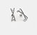 Brinco Ear Hook formato de X cravejado no ródio branco - Imagem 1