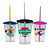 Caldereta com tampa e canudo personalizada plástico 400ml - Imagem 1