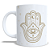 CANECA DE CERÂMICA PORCELANA BRANCA PERSONALIZADA 325ML IMPRESSÃO COLORIDA - HAMSÁ - Imagem 1