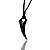 Colar Cordão Encerado Pingente Dente de Sabre Negro - Imagem 1