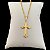 Cordão 3x1 com Pingente Cruz Banhado a Ouro 18k Corrente Masculina Crucifixo - Imagem 2