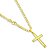 Corrente Masculina Grumet + Pingente Cruz Detalhada Banhados a ouro18k - Imagem 2