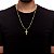 Corrente Masculina Grumet + Pingente Cruz Detalhada Banhados a ouro18k - Imagem 5