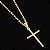 0Corrente + Pingente Cruz Palito Banhados a ouro 18k - Imagem 3
