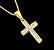 Corrente Veneziana  com Pingente Cruz Ice Cravejado Banhado a Ouro 18k - Imagem 5
