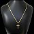 Corrente Piastrine+ Pingente Cruz Inri Banhado a Ouro 18k - Imagem 2
