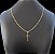 Corrente 3x1 Masculina + Pingente Cruz Palito Banhado a Ouro 18k Cordão e Crucifixo - Imagem 2