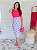 Saia Maxi Lápis Estampa Flamingos - em Tricoline - Imagem 3