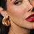 Brinco de Argola Acetinada Orgânica - Dourado Maximaista - Imagem 1