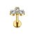 Labret 3 pedras PVD gold - Titânio - Imagem 6