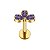 Labret 3 pedras PVD gold - Titânio - Imagem 8