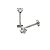 Labret zircônia Estrela  -Titânio 4mm - Imagem 5