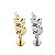Labret folha zircônias cravejadas PVD Gold- Titânio - Imagem 3