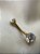 Piercing Umbigo c/ zirconia - Titânio PVD GOLD - Imagem 1