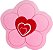 Almofada flor rosa com coração - Imagem 1
