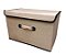 Caixa Organizadora Linho Rosê Média 38x25cm - Yazi - Imagem 1
