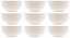 Jogo Tigela Bowl Porcelana Diamond Branco 300ml 9pç - Lyor - Imagem 1